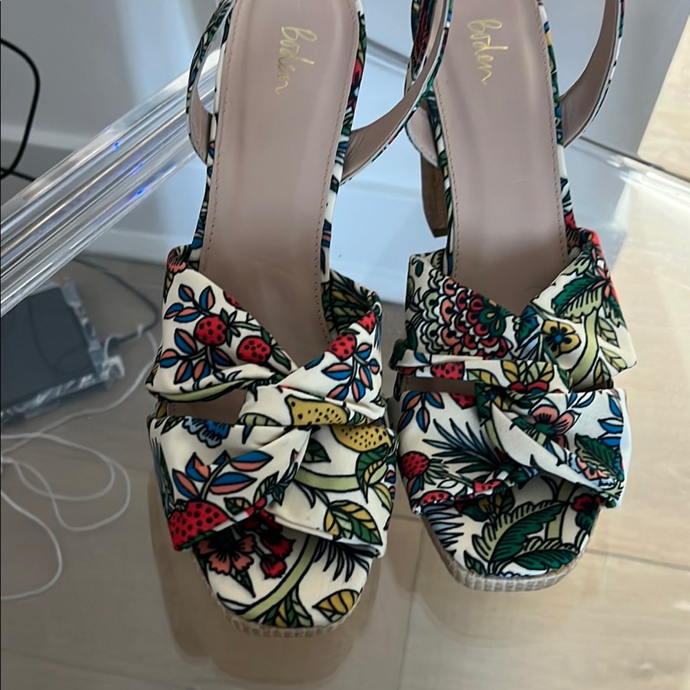 BODEN NEW Women's Floral Platform Sandals -GARDEN